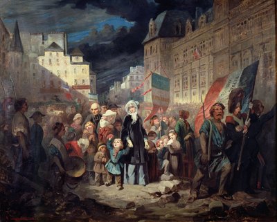 Madame Lamartine Adopting the Children of Patriots Killed at the Barricades in Paris During the Revolution of 1848 by Francois Claudius Compte Calix